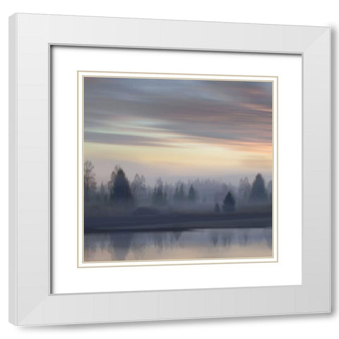 First Light I White Modern Wood Framed Art Print with Double Matting by Clark, Madeline