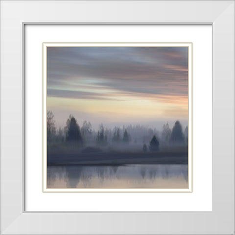 First Light I White Modern Wood Framed Art Print with Double Matting by Clark, Madeline