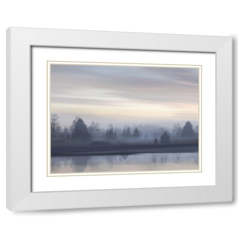 First Light III White Modern Wood Framed Art Print with Double Matting by Clark, Madeline