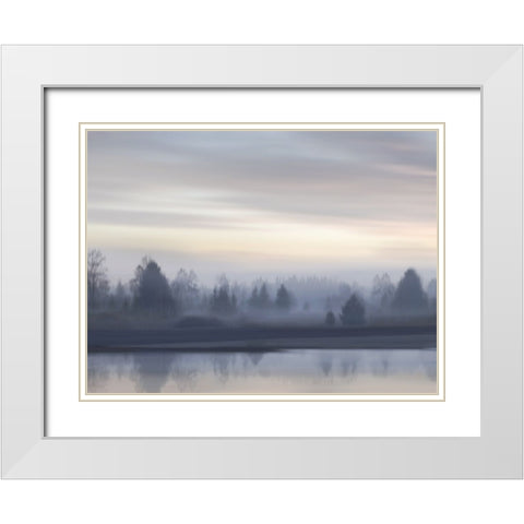 First Light III White Modern Wood Framed Art Print with Double Matting by Clark, Madeline