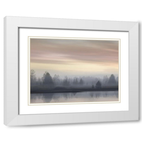 First Light IV White Modern Wood Framed Art Print with Double Matting by Clark, Madeline