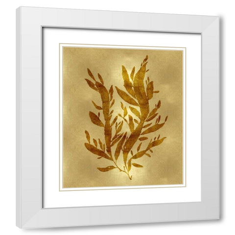 Sea Life - Gold IV White Modern Wood Framed Art Print with Double Matting by Miller, Melonie