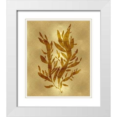 Sea Life - Gold IV White Modern Wood Framed Art Print with Double Matting by Miller, Melonie