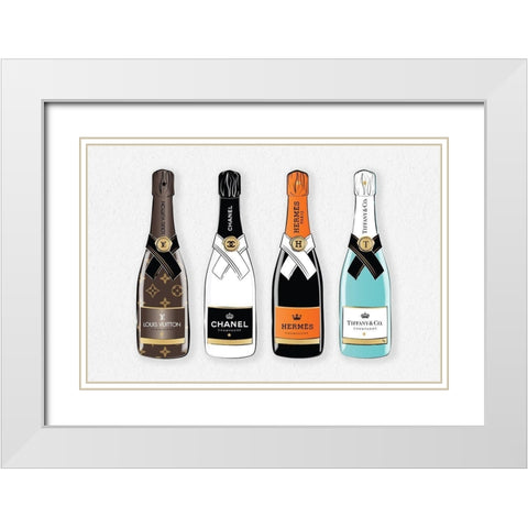 Champagne VI White Modern Wood Framed Art Print with Double Matting by Pavlova, Martina