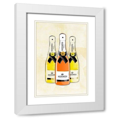 Champagne VII White Modern Wood Framed Art Print with Double Matting by Pavlova, Martina