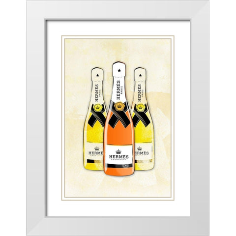 Champagne VII White Modern Wood Framed Art Print with Double Matting by Pavlova, Martina