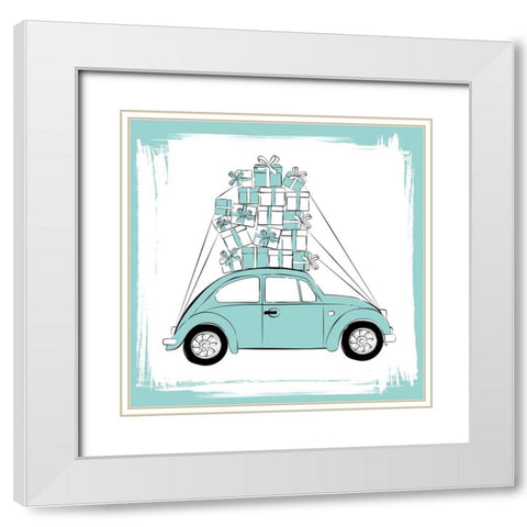 Diamond Car White Modern Wood Framed Art Print with Double Matting by Pavlova, Martina