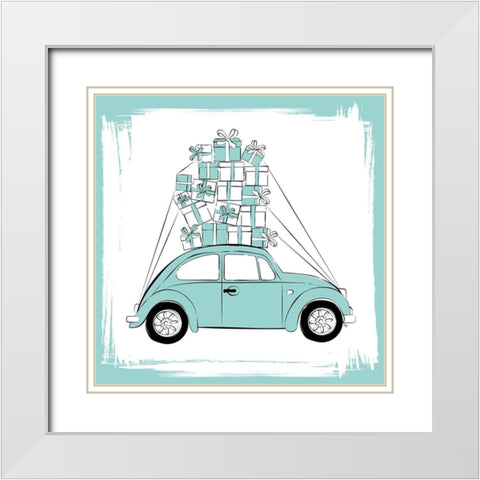 Diamond Car White Modern Wood Framed Art Print with Double Matting by Pavlova, Martina