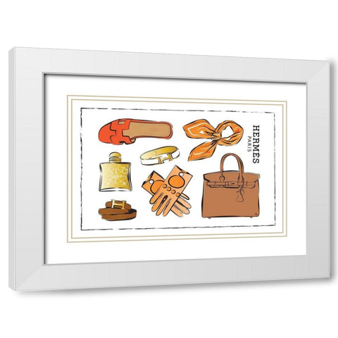 Accessories II White Modern Wood Framed Art Print with Double Matting by Pavlova, Martina