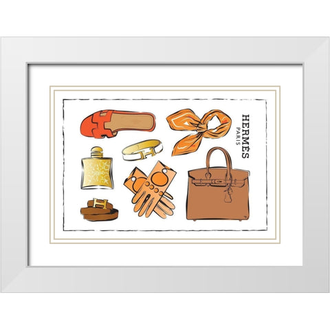 Accessories II White Modern Wood Framed Art Print with Double Matting by Pavlova, Martina