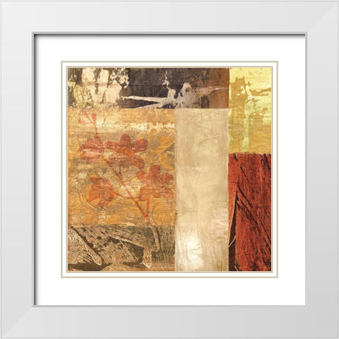 Ensemble naturel II White Modern Wood Framed Art Print with Double Matting by Reynaud, Martine