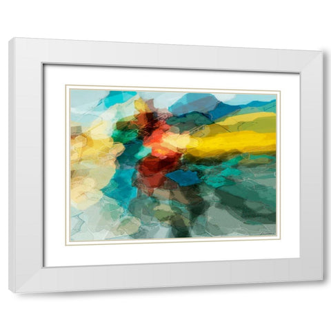 Shapes I White Modern Wood Framed Art Print with Double Matting by Tienhaara, Michael