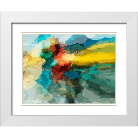 Shapes I White Modern Wood Framed Art Print with Double Matting by Tienhaara, Michael