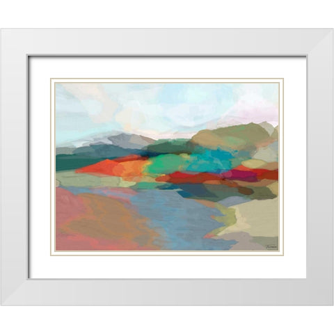 Strata II White Modern Wood Framed Art Print with Double Matting by Tienhaara, Michael