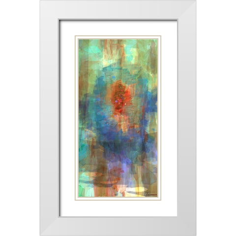 Tryptic Visions Center White Modern Wood Framed Art Print with Double Matting by Tienhaara, Michael