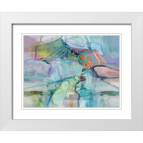 Movement I White Modern Wood Framed Art Print with Double Matting by Tienhaara, Michael