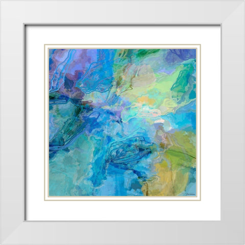 Random II White Modern Wood Framed Art Print with Double Matting by Tienhaara, Michael