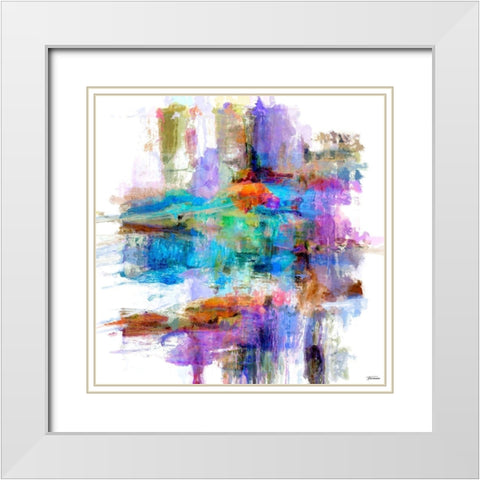 Splash IV White Modern Wood Framed Art Print with Double Matting by Tienhaara, Michael