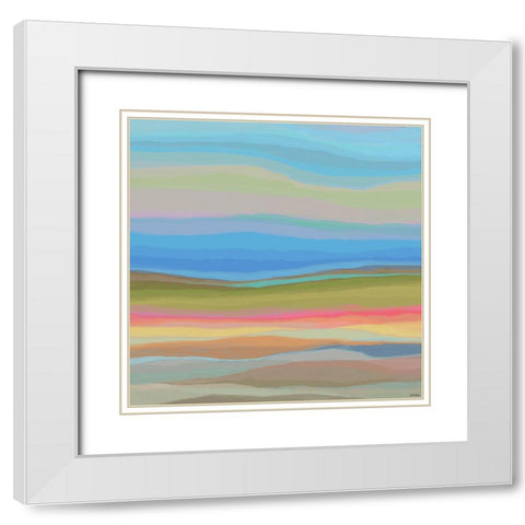 Contours IV White Modern Wood Framed Art Print with Double Matting by Tienhaara, Michael