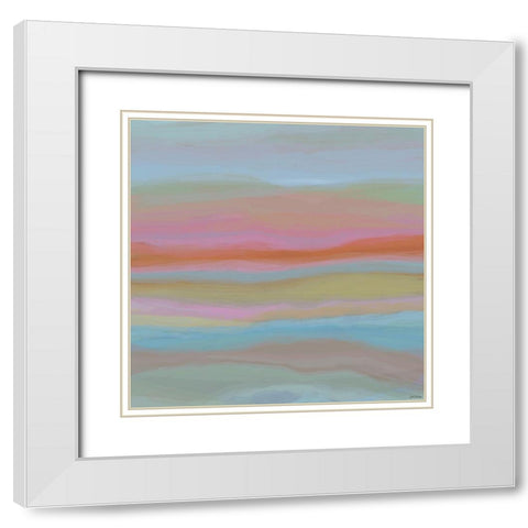 Contours V White Modern Wood Framed Art Print with Double Matting by Tienhaara, Michael