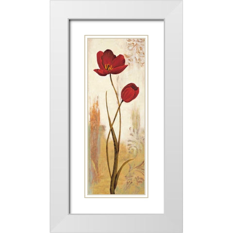 Panneau tulipe White Modern Wood Framed Art Print with Double Matting by Besson, Nathalie