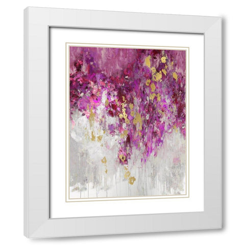 Cascade Magenta White Modern Wood Framed Art Print with Double Matting by Robbins, Nikki