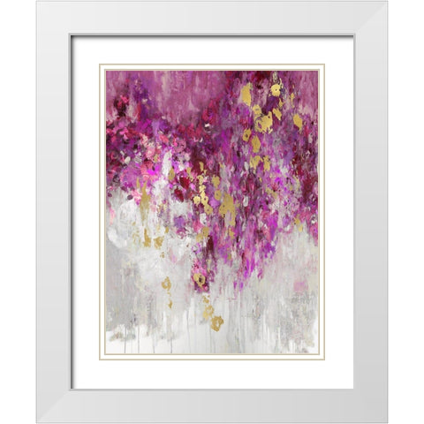 Cascade Magenta White Modern Wood Framed Art Print with Double Matting by Robbins, Nikki