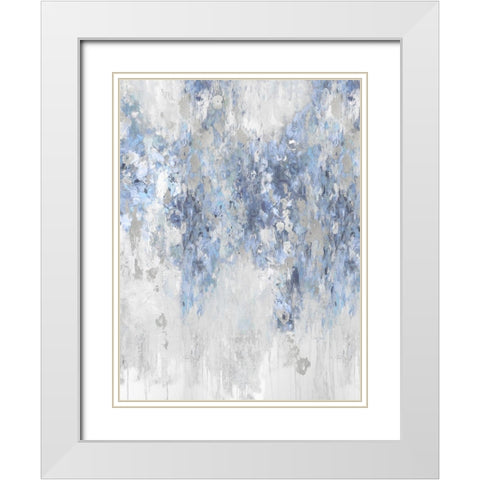 Cascade Blue with Silver White Modern Wood Framed Art Print with Double Matting by Robbins, Nikki