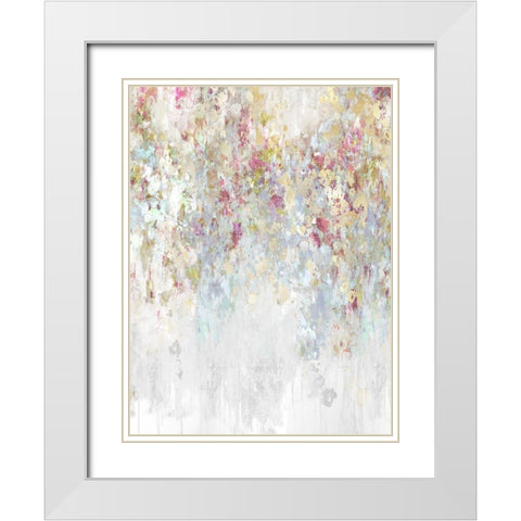 Cascade Magenta and Aqua White Modern Wood Framed Art Print with Double Matting by Robbins, Nikki