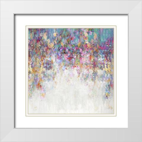 Cascading I White Modern Wood Framed Art Print with Double Matting by Robbins, Nikki