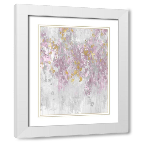 Cascading Blush White Modern Wood Framed Art Print with Double Matting by Robbins, Nikki
