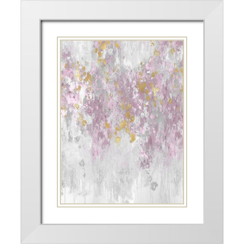 Cascading Blush White Modern Wood Framed Art Print with Double Matting by Robbins, Nikki