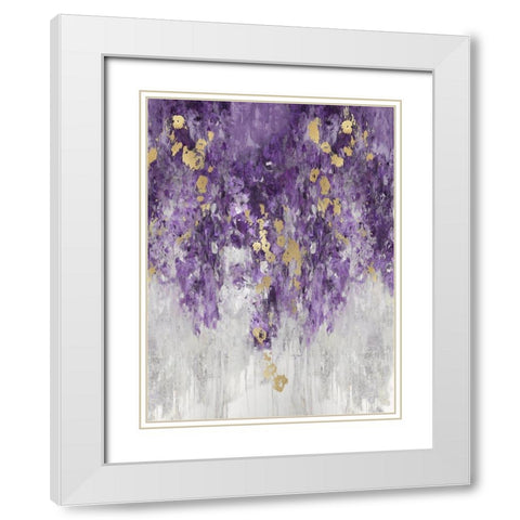 Cascading Purple White Modern Wood Framed Art Print with Double Matting by Robbins, Nikki