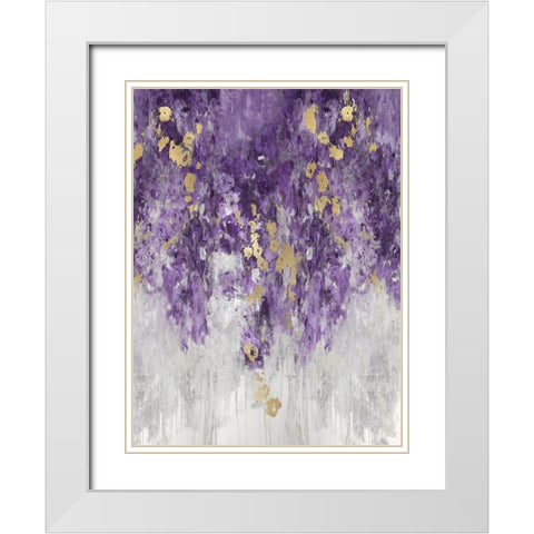 Cascading Purple White Modern Wood Framed Art Print with Double Matting by Robbins, Nikki