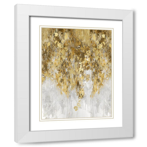Cascade Amber and Gold White Modern Wood Framed Art Print with Double Matting by Robbins, Nikki