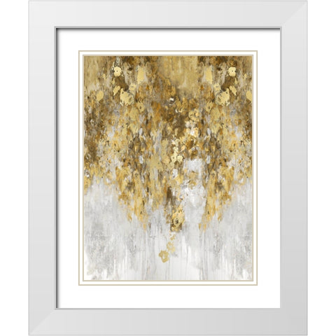 Cascade Amber and Gold White Modern Wood Framed Art Print with Double Matting by Robbins, Nikki