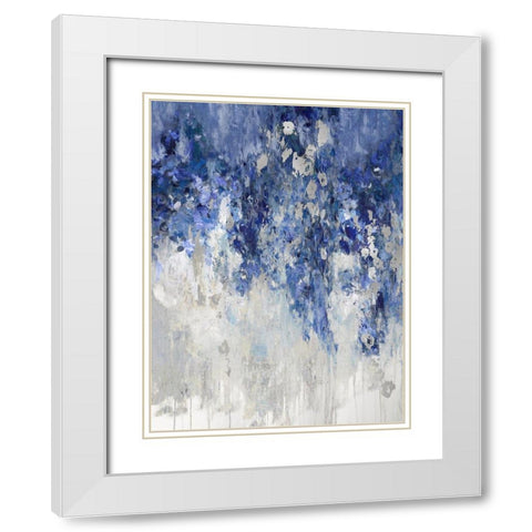 Cascade Indigo with Silver White Modern Wood Framed Art Print with Double Matting by Robbins, Nikki