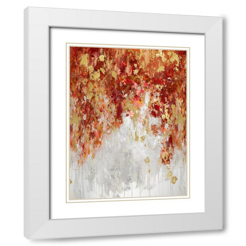 Cascading Fall I White Modern Wood Framed Art Print with Double Matting by Robbins, Nikki