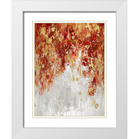 Cascading Fall I White Modern Wood Framed Art Print with Double Matting by Robbins, Nikki