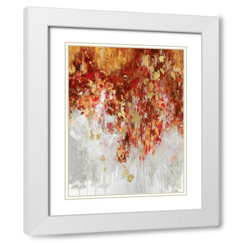 Cascading Fall II White Modern Wood Framed Art Print with Double Matting by Robbins, Nikki