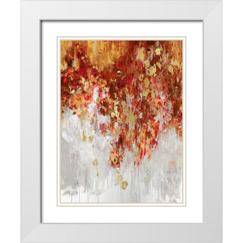 Cascading Fall II White Modern Wood Framed Art Print with Double Matting by Robbins, Nikki
