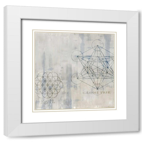 Geometrie I White Modern Wood Framed Art Print with Double Matting by Jeffries, Oliver