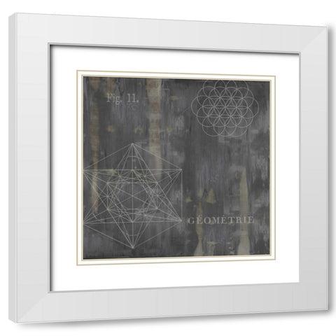 Geometrie III White Modern Wood Framed Art Print with Double Matting by Jeffries, Oliver