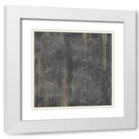 Geometrie IV White Modern Wood Framed Art Print with Double Matting by Jeffries, Oliver