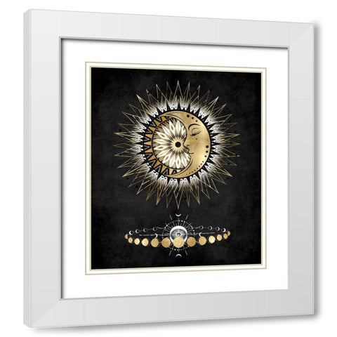 Meditative Moon II White Modern Wood Framed Art Print with Double Matting by Jeffries, Oliver