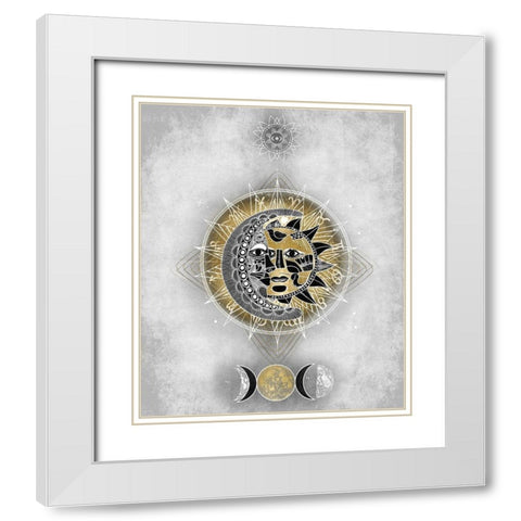Moon and Sun I White Modern Wood Framed Art Print with Double Matting by Jeffries, Oliver