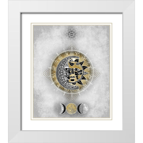 Moon and Sun I White Modern Wood Framed Art Print with Double Matting by Jeffries, Oliver