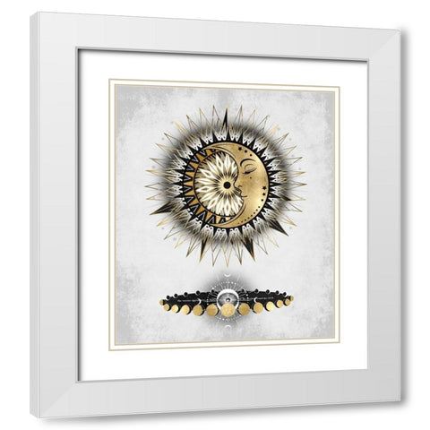 Meditative Moon I White Modern Wood Framed Art Print with Double Matting by Jeffries, Oliver