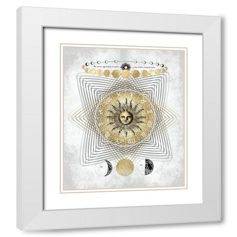 Zodiac Sun I White Modern Wood Framed Art Print with Double Matting by Jeffries, Oliver