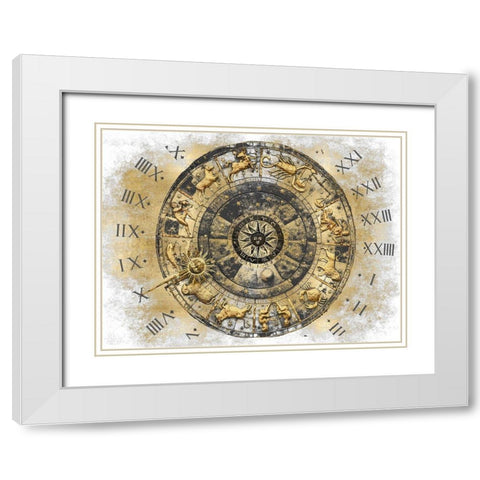 Zodiac Calendar I White Modern Wood Framed Art Print with Double Matting by Jeffries, Oliver